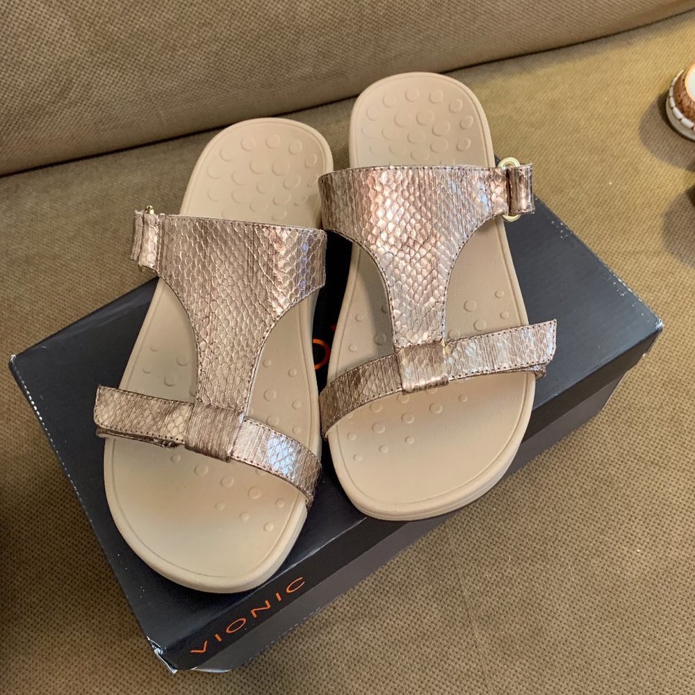Vionic dress sandal rose gold